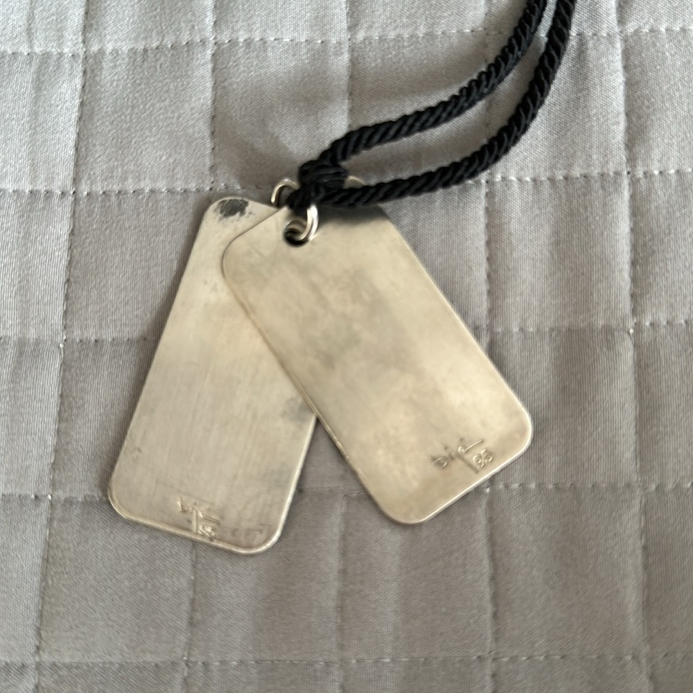 Men’s Bijan Designer For Men Logo Stainless Steel Engraved Dog Tags - Picture 3 of 4